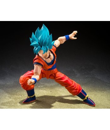 Figura Tamashii Nations S.H.Figuarts SSGS Son Goku - Dragon Ball Super - Pelo Azul y Poder Divino Articulado 15cm