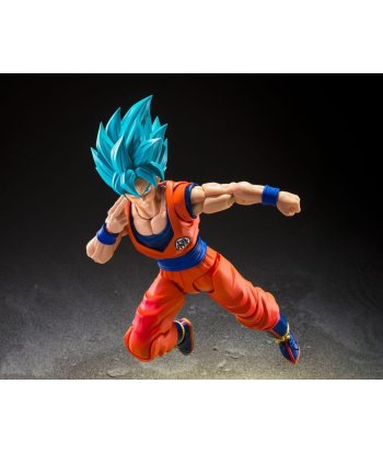Figura Tamashii Nations S.H.Figuarts SSGS Son Goku - Dragon Ball Super - Pelo Azul y Poder Divino Articulado 15cm