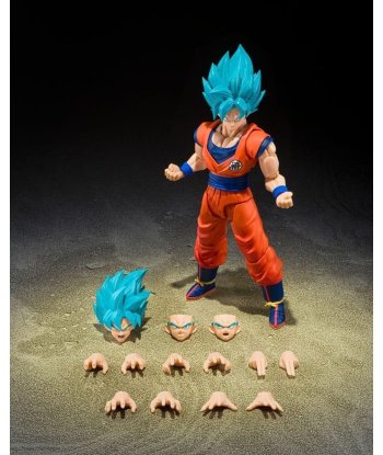 Figura Tamashii Nations S.H.Figuarts SSGS Son Goku - Dragon Ball Super - Pelo Azul y Poder Divino Articulado 15cm