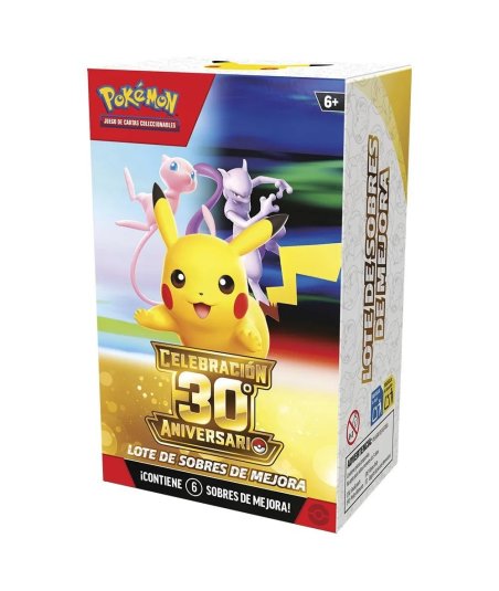 Lote de Sobres de Mejora Celebración 30 Aniversario Pokémon TCG en Español - 6 Sobres para Celebrar 30 Años