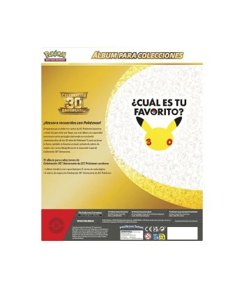Álbum para Colecciones Celebración 30 Aniversario Pokémon TCG en Español - Álbum y 5 Sobres