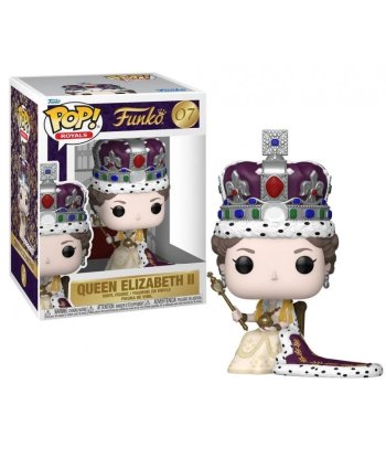 Figura Funko Pop Queen Elizabeth II 07 - Royals - La Reina con Corona Imperial, Cetro y Orbe