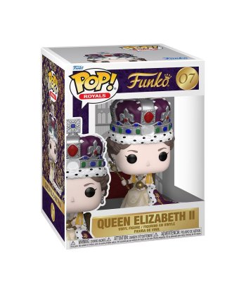 Figura Funko Pop Queen Elizabeth II 07 - Royals - La Reina con Corona Imperial, Cetro y Orbe