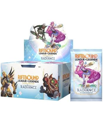 Caja de Sobres Radiance Riftbound League of Legends TCG en Inglés - 24 Sobres con Nuevos Campeones y Cartas Showcase