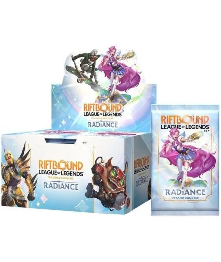 Caja de Sobres Radiance Riftbound League of Legends TCG en Inglés - 24 Sobres con Nuevos Campeones y Cartas Showcase