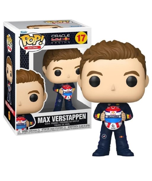 Figura Funko Pop Max Verstappen 17 - Fórmula 1 - Piloto Oracle Red Bull Racing con su Casco