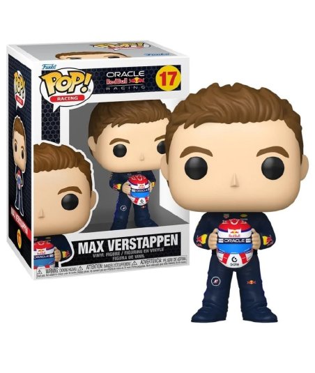 Figura Funko Pop Max Verstappen 17 - Fórmula 1 - Piloto Oracle Red Bull Racing con su Casco