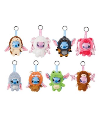 Llavero Peluche Sorpresa Stitch Disney Yuyus Serie 2 - Stitch y Angel Disfrazados de Animales, ¡Colecciónalos Todos!