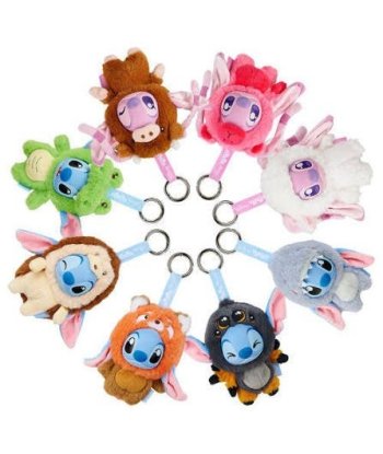 Llavero Peluche Sorpresa Stitch Disney Yuyus Serie 2 - Stitch y Angel Disfrazados de Animales, ¡Colecciónalos Todos!