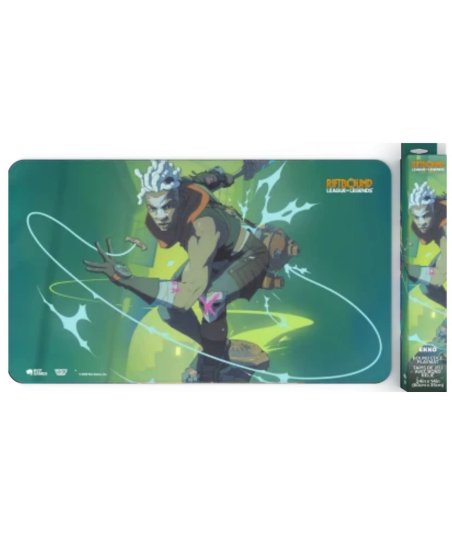 Tapete Playmat Ekko Riftbound Radiance (60x35 cm) - Riot Games - Ideal para Torneos con Borde Cosido