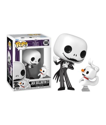 Figura Funko Pop Jack Skellington with Zero 1808 - Pesadilla Antes de Navidad - El Rey Calabaza con su Fiel Perro Fantasma