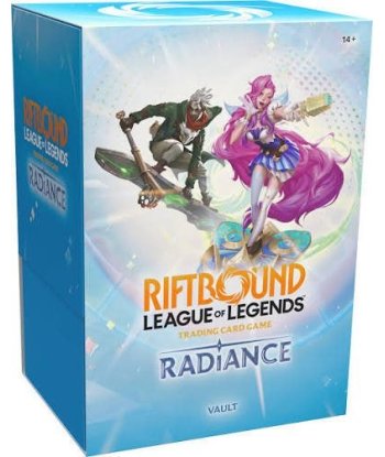 Vault Bundle Radiance Riftbound League of Legends TCG en Inglés - 6 Sobres, 36 Runas y Caja para Cartas