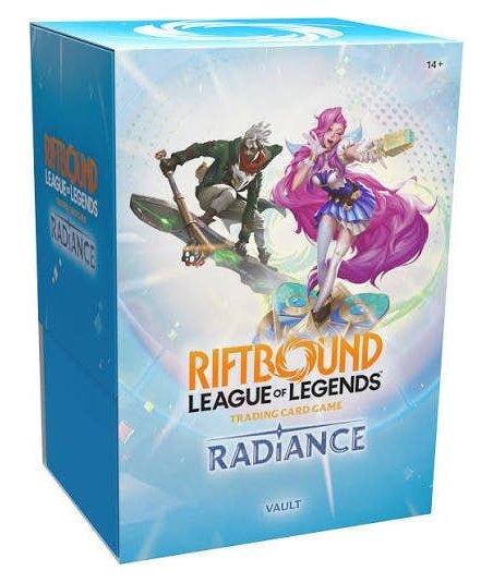 Vault Bundle Radiance Riftbound League of Legends TCG en Inglés - 6 Sobres, 36 Runas y Caja para Cartas
