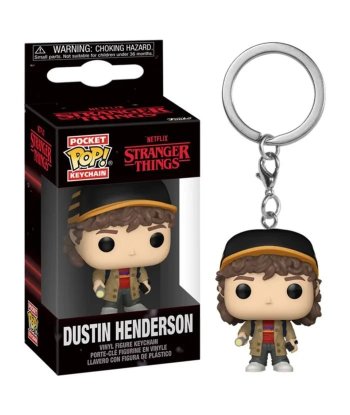 Llavero Funko Pocket Pop Dustin Henderson - Stranger Things - Con Gorra y Linterna