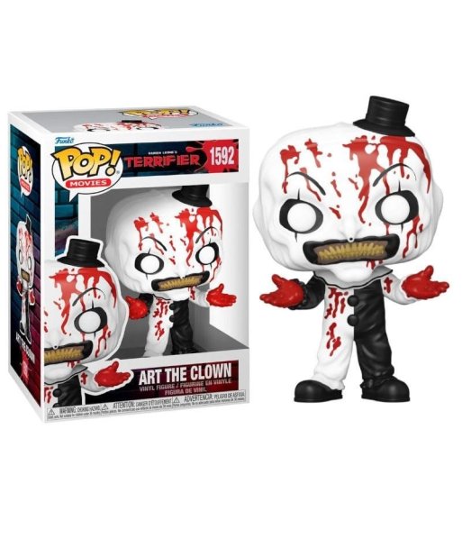 Figura Funko Pop Art the Clown 1592 - Terrifier - El Payaso más Sangriento con Sombrerito y Sonrisa Afilada