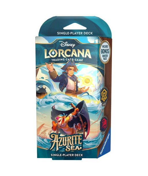 Disney Lorcana Azurite Sea Starter Deck Jim Hawkins & Tigger