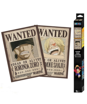 Set 2 posters chibi One Piece Wanted Zoro & Sanji (52x38cm)