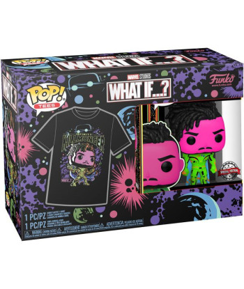 MARVEL POP! & TEES SET DE FIGURA Y CAMISETA KILLERMONGER BLACKLIGHT