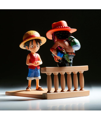 Figura ONE PIECE WCF LOG STORIES-MONKEY.D.LUFFY & PORTGAS.D.ACE- 8 cm