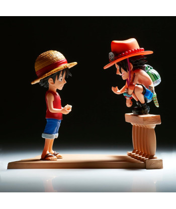 Figura ONE PIECE WCF LOG STORIES-MONKEY.D.LUFFY & PORTGAS.D.ACE- 8 cm