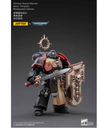 BLADEGUARD VETERAN BLACK TEMPLARS SPACE MARINE FIGURA 12 CM 1/18 WARHAMMER 40K