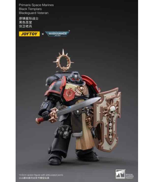 BLADEGUARD VETERAN BLACK TEMPLARS SPACE MARINE FIGURA 12 CM 1/18 WARHAMMER 40K