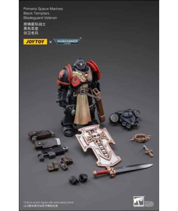 BLADEGUARD VETERAN BLACK TEMPLARS SPACE MARINE FIGURA 12 CM 1/18 WARHAMMER 40K