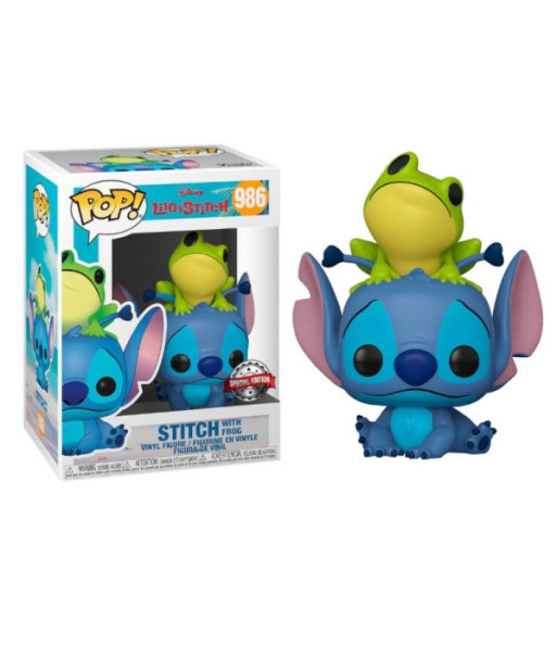 Figura Funko Pop Stitch con Rana 986 - Disney Lilo y Stitch - Edición Especial Amigo del Bosque