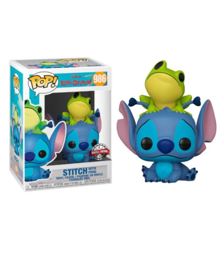 Figura Funko Pop Stitch con Rana 986 - Disney Lilo y Stitch - Edición Especial Amigo del Bosque