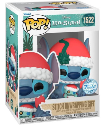 Figura Funko Pop Stitch Rompiendo el Regalo con Scrump 1522 - Disney Lilo y Stitch - Edición Especial